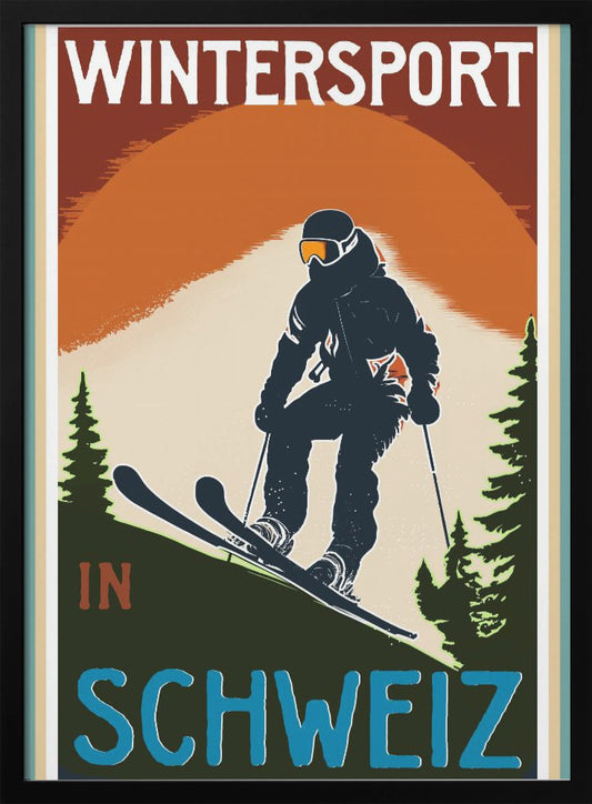 Winter Tourism: Vintage Wintersport In Schweiz - Poster / Art Print