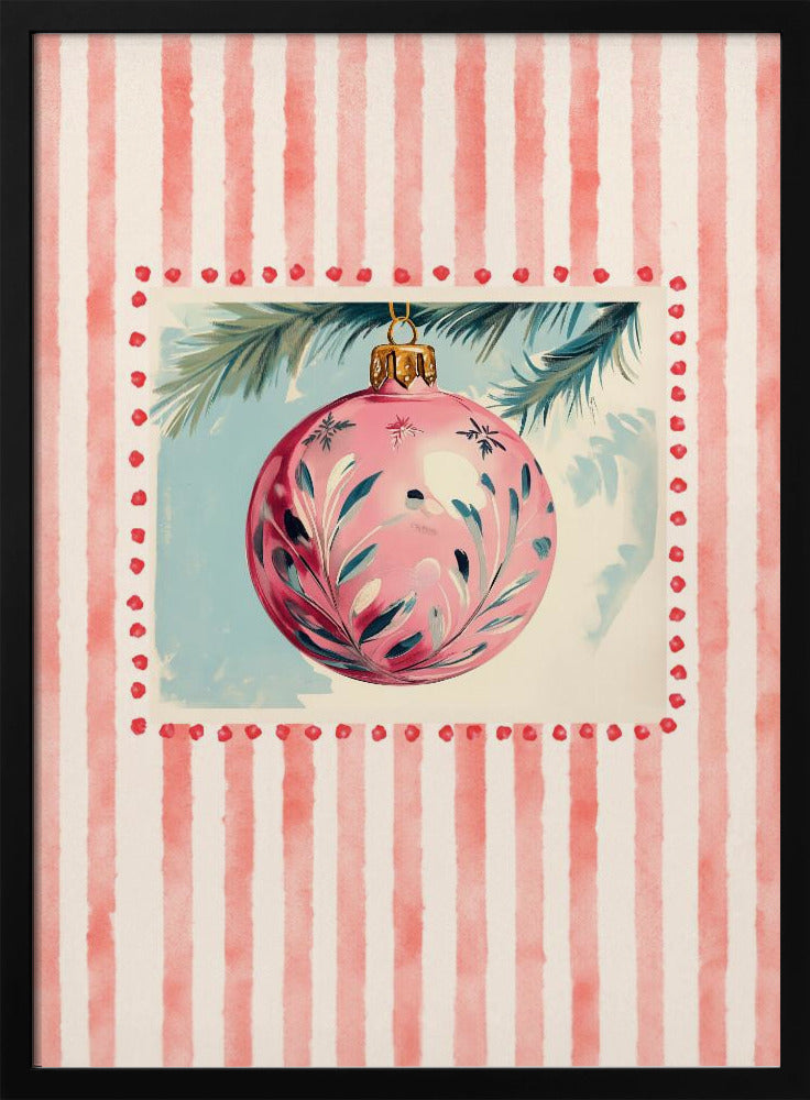 Pink Christmas Bauble - Poster / Art Print