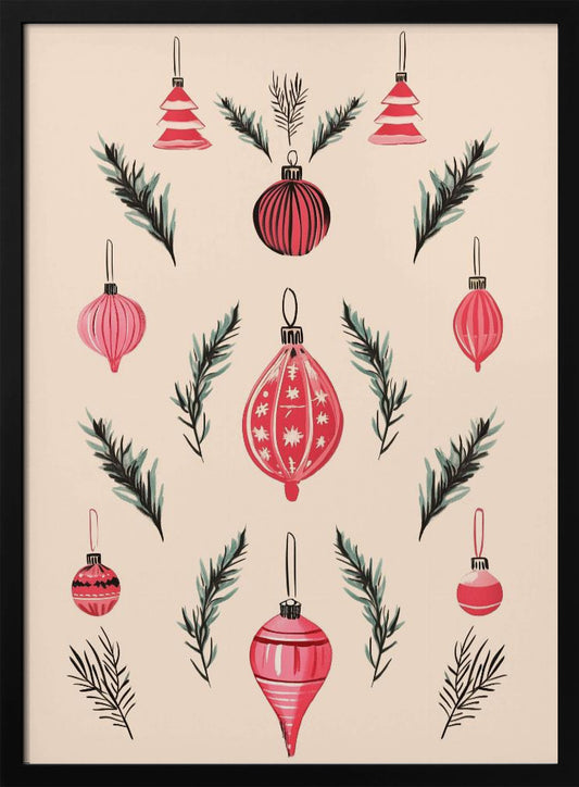 Pink Baubles - Poster / Art Print