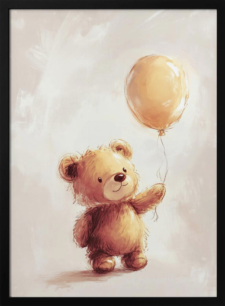 Teddy Bear and Balloon - Poster / Art Print