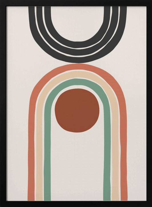 An abstract art print or poster, featuring a blend of colors and shapes creating a non-representational image. Wall Art