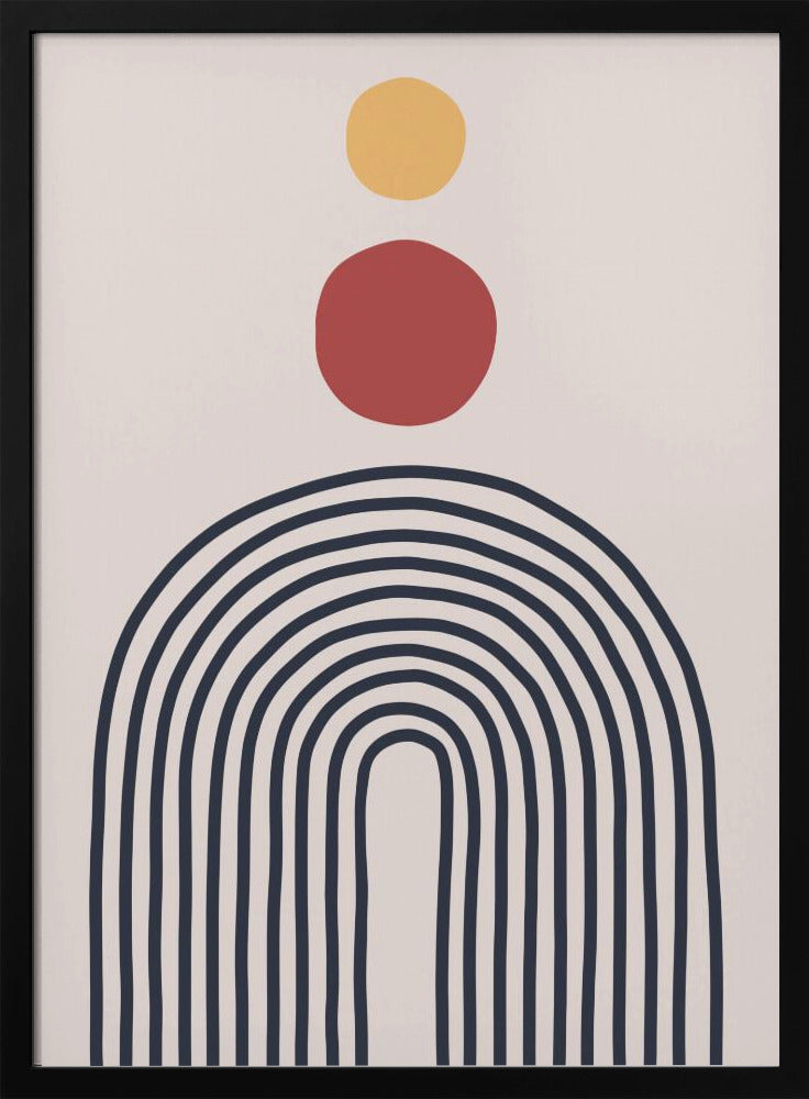 A vibrant abstract art piece, available as a poster or art print, featuring dynamic shapes and a mix of colors. Print