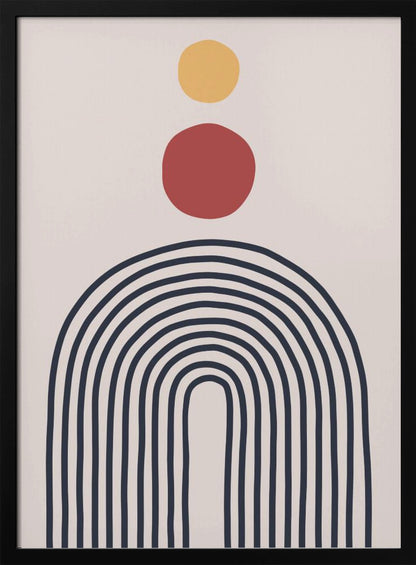 A vibrant abstract art piece, available as a poster or art print, featuring dynamic shapes and a mix of colors. Print