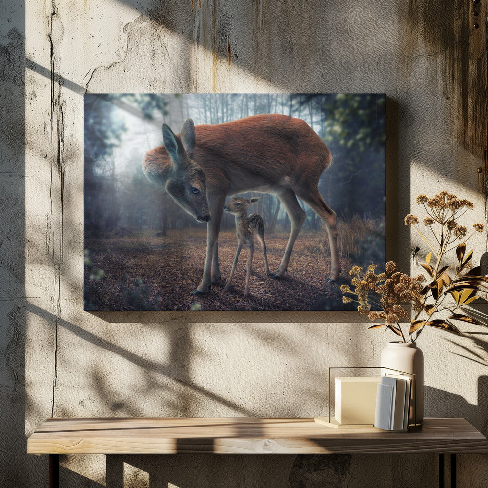 Mother and Fawn - Poster / Art Print