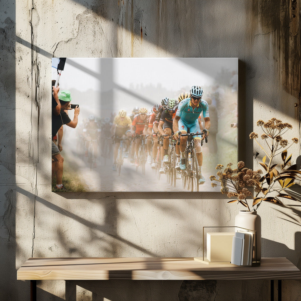 Cycling in the dust - Poster / Art Print