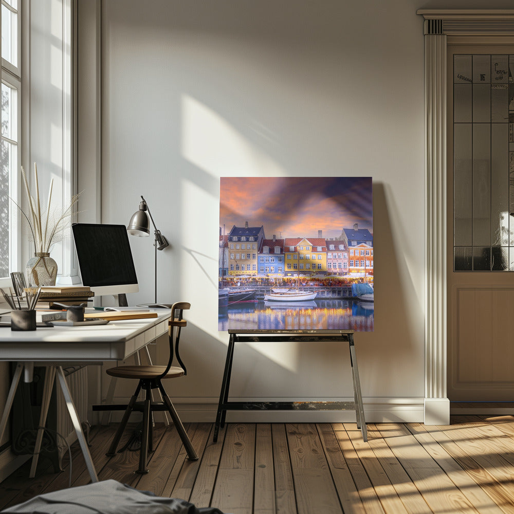 COPENHAGEN Charming Evening Mood at Nyhavn - Poster / Art Print