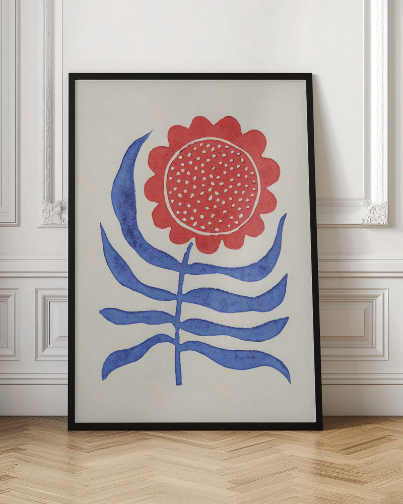 Red Flower / Lino Print - Poster / Art Print