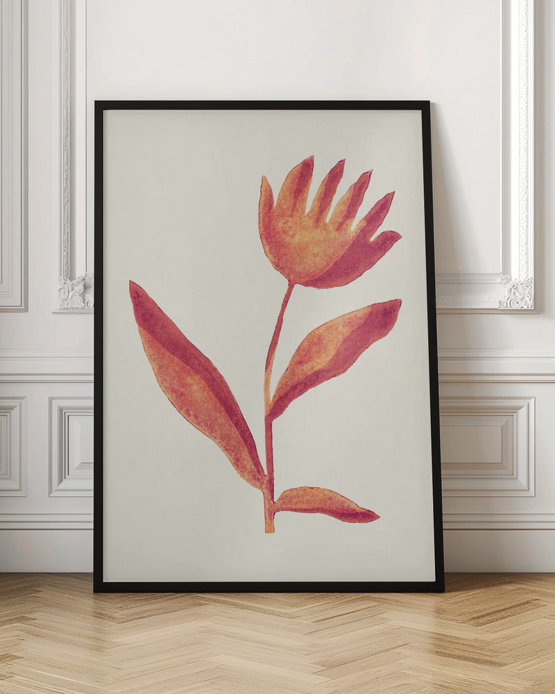 Linocut Flower / Viva Magenta - Poster / Art Print