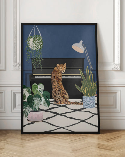 Cheetah playing piano - Poster / Art Print