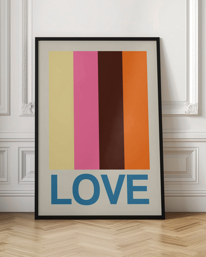 Retro Stripe LOVE Summer Fruits - Poster / Art Print