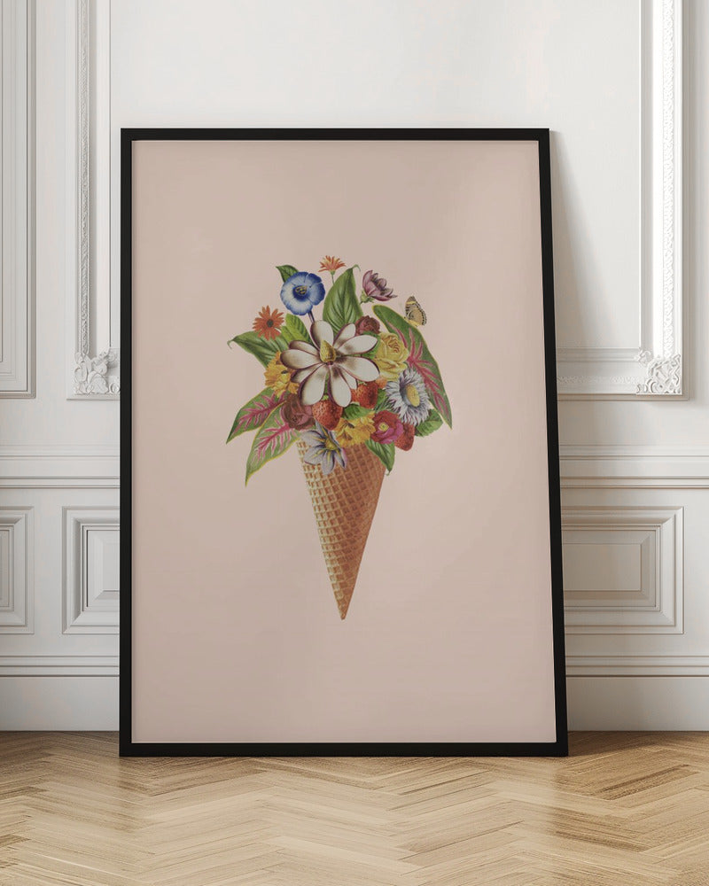 Botanical pink ice cream - Poster / Art Print