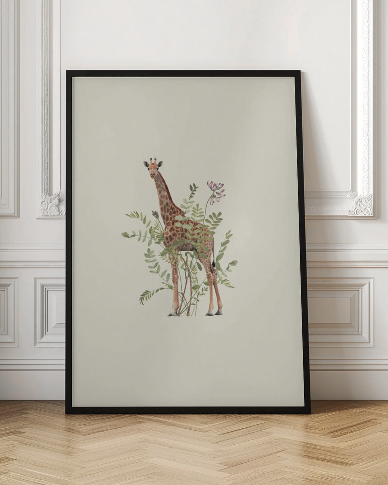 Floral giraffe - Poster / Art Print