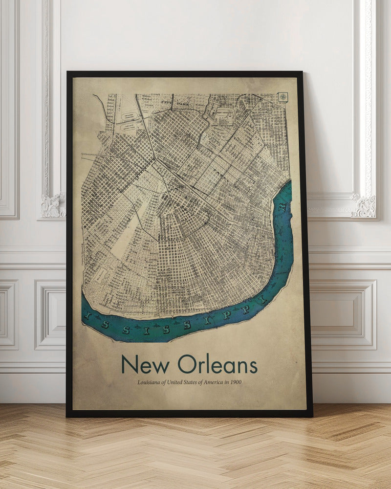 New Orleans karta - Poster / Art Print