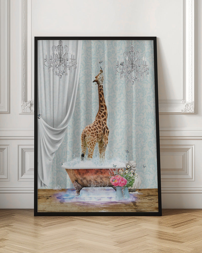 Giraffe & Bubbles - Poster / Art Print