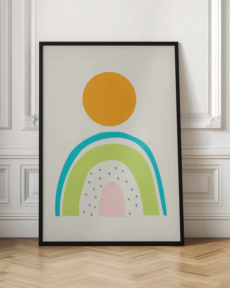 Minimal Mountain and Sun - Poster / Art Print