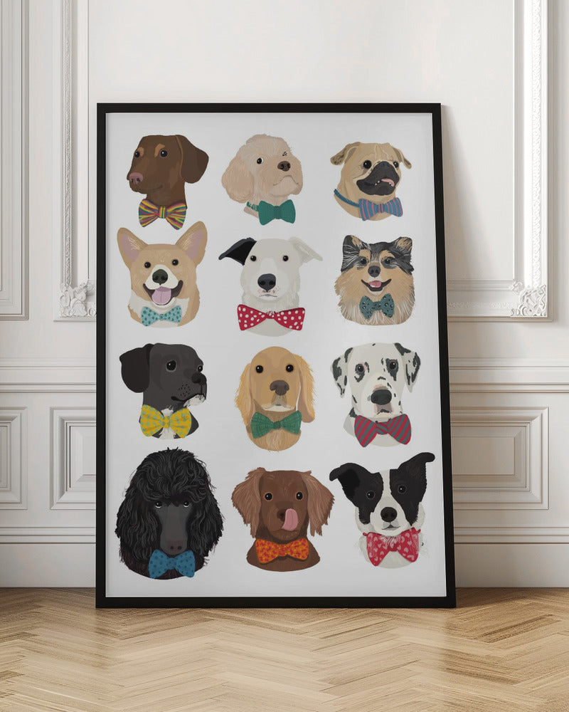 Dog In Bow - Poster / Art Print