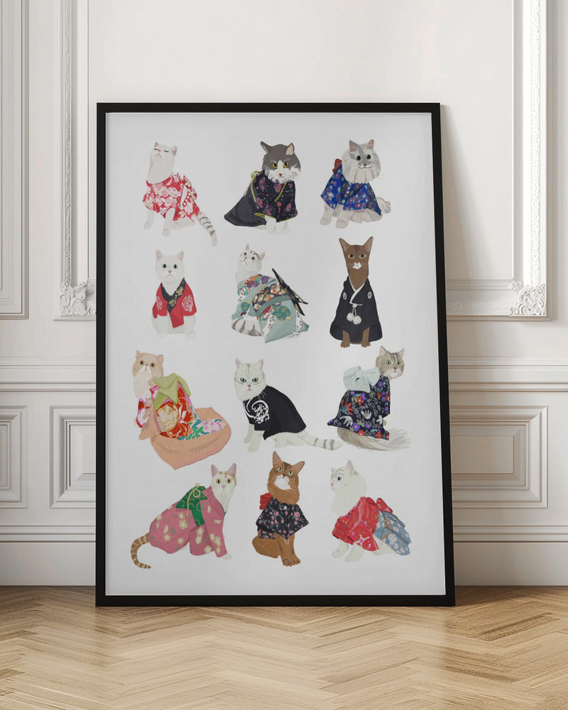 Cat In Kimono - Poster / Art Print