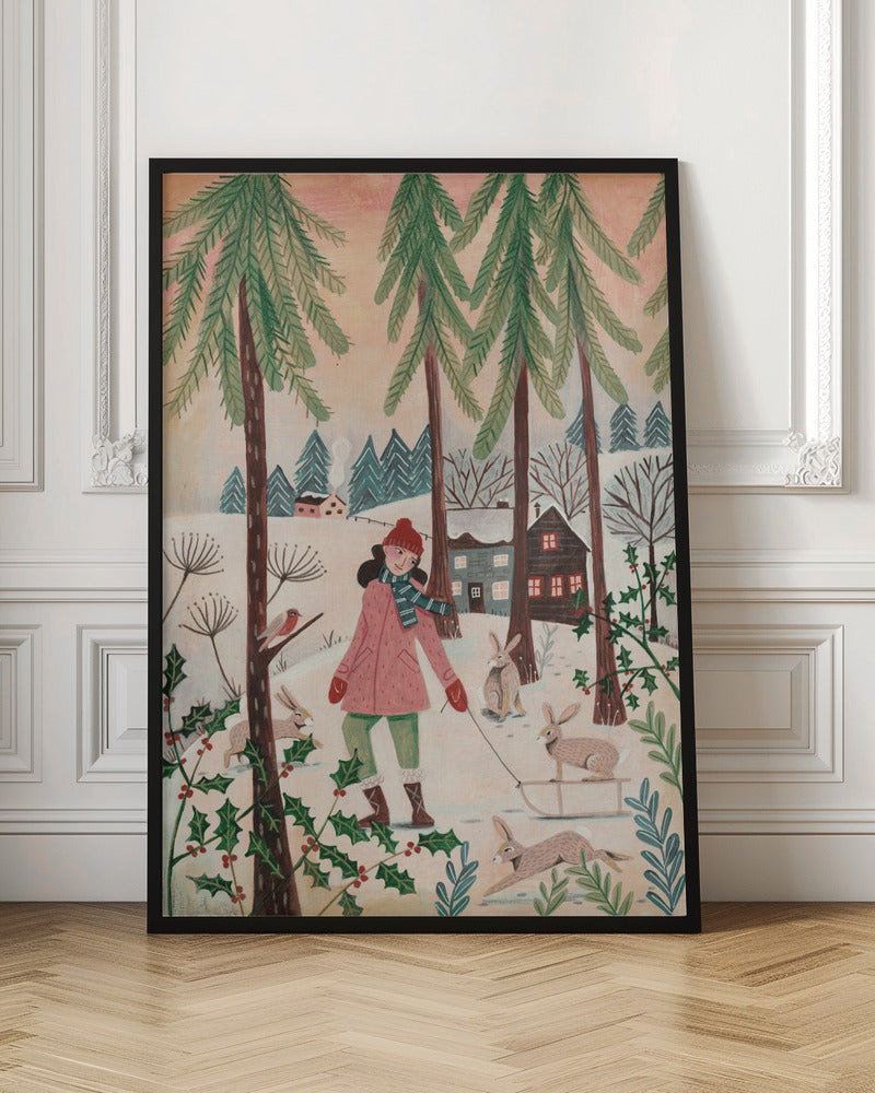 Walking in the snow - Poster / Art Print