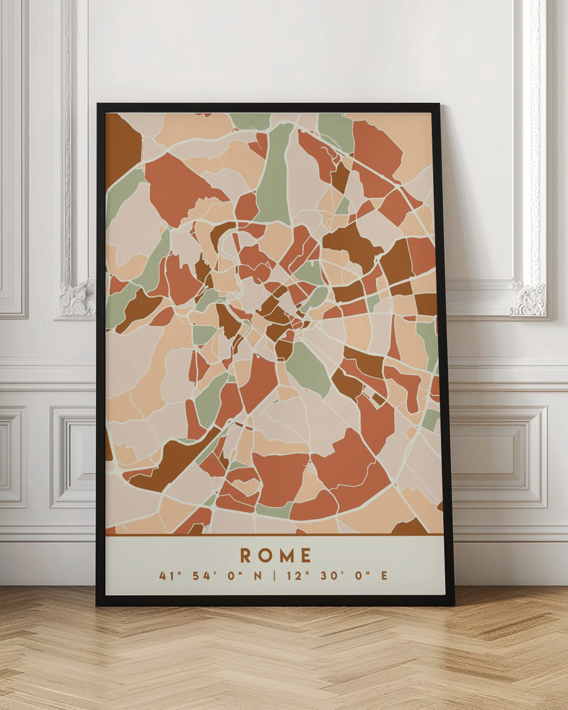 Black Maps Earth Tones 72 - Poster / Art Print