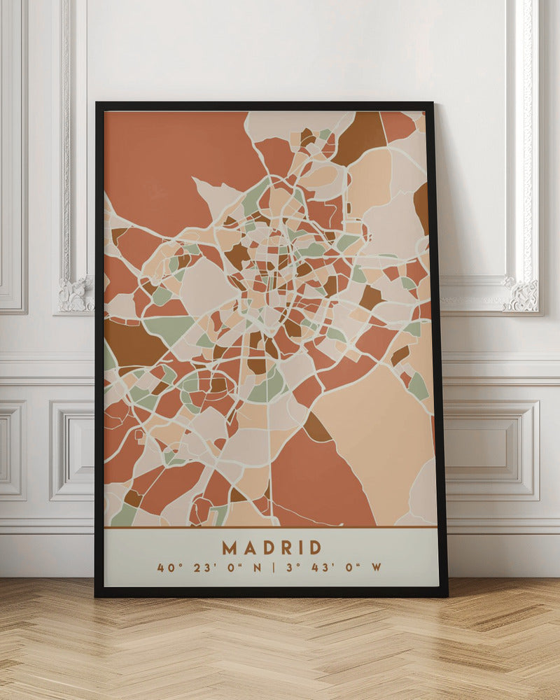 Black Maps Earth Tones 44 - Poster / Art Print