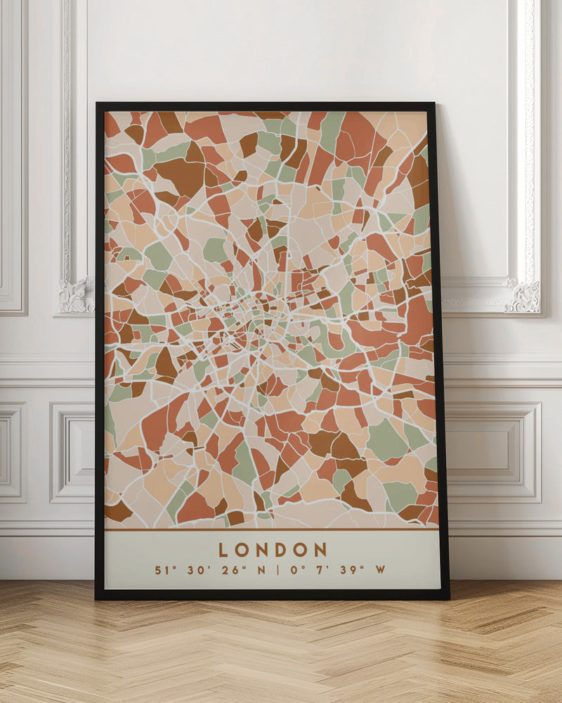 Black Maps Earth Tones 41 - Poster / Art Print