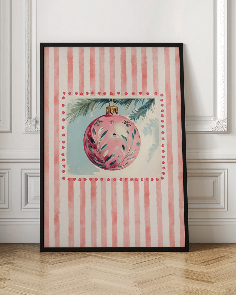 Pink Christmas Bauble - Poster / Art Print