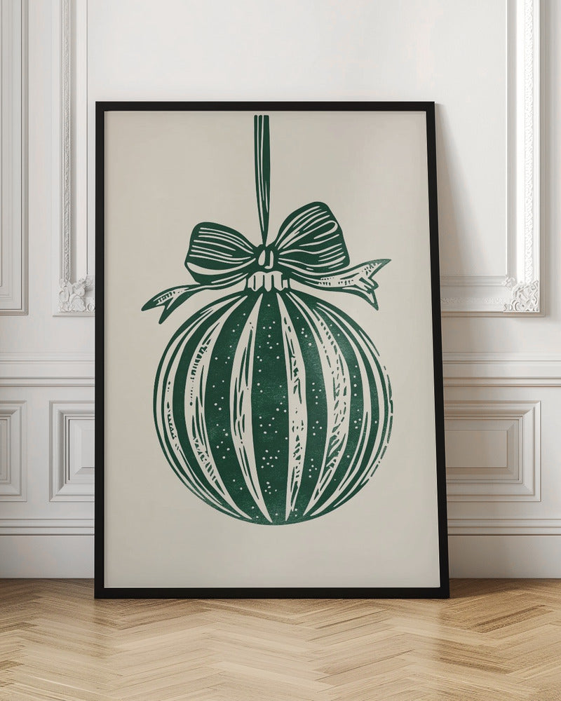 Christmas Ornament Green Illustration - Poster / Art Print