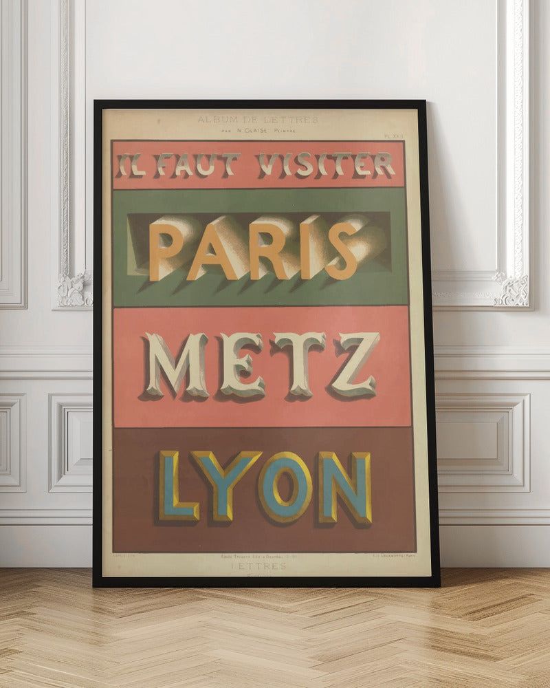 Paris Metz Lyon - Poster / Art Print