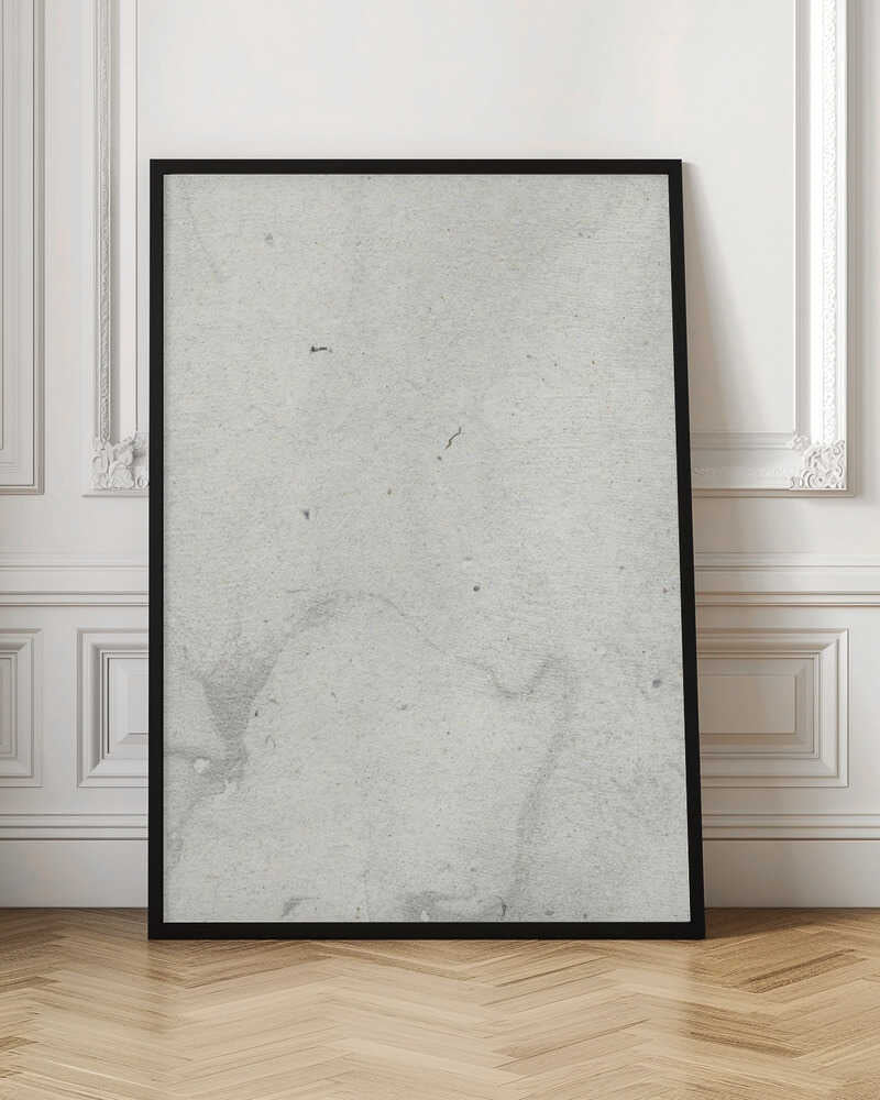 Minimalist art print of a light gray concrete texture, framed in black for a modern wall art look.