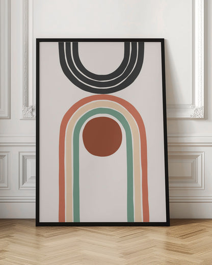 An abstract art print or poster, featuring a blend of colors and shapes creating a non-representational image. Wall Art