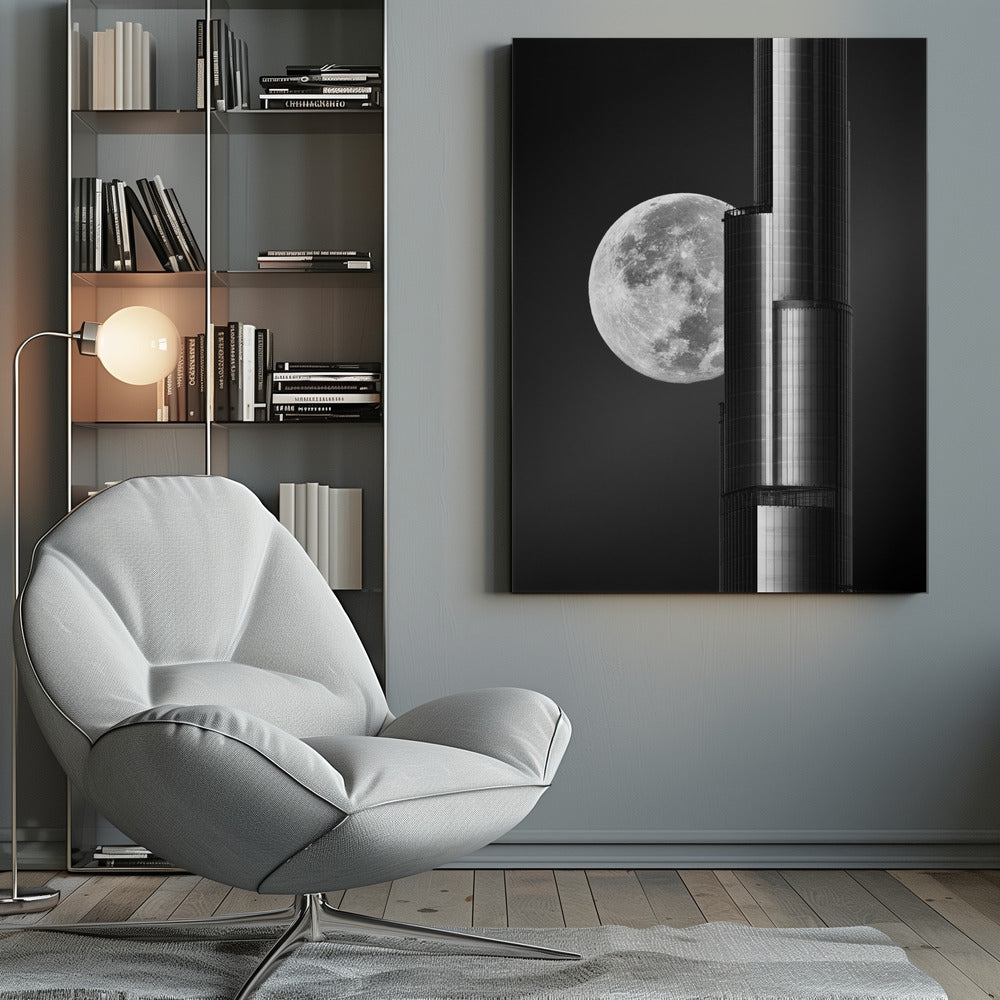 Super moon Burjkhalifa - Poster / Art Print