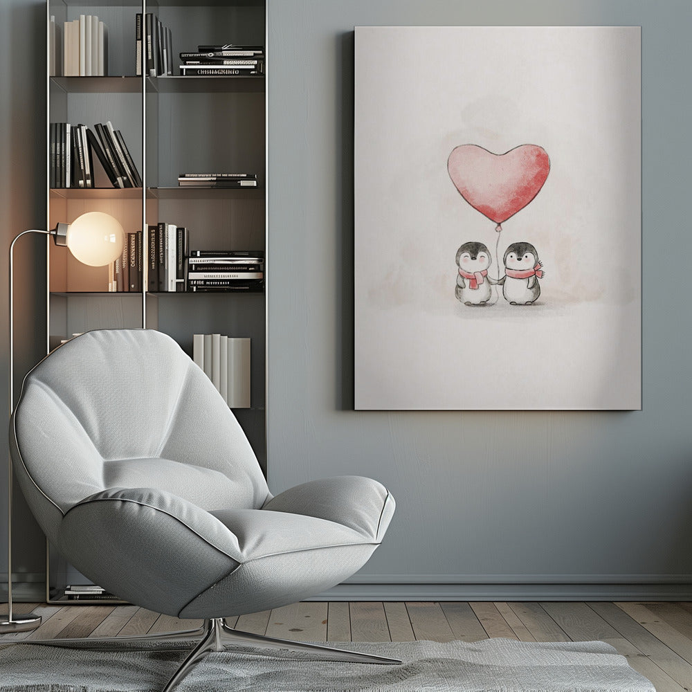 Penguin in Love - Poster / Art Print