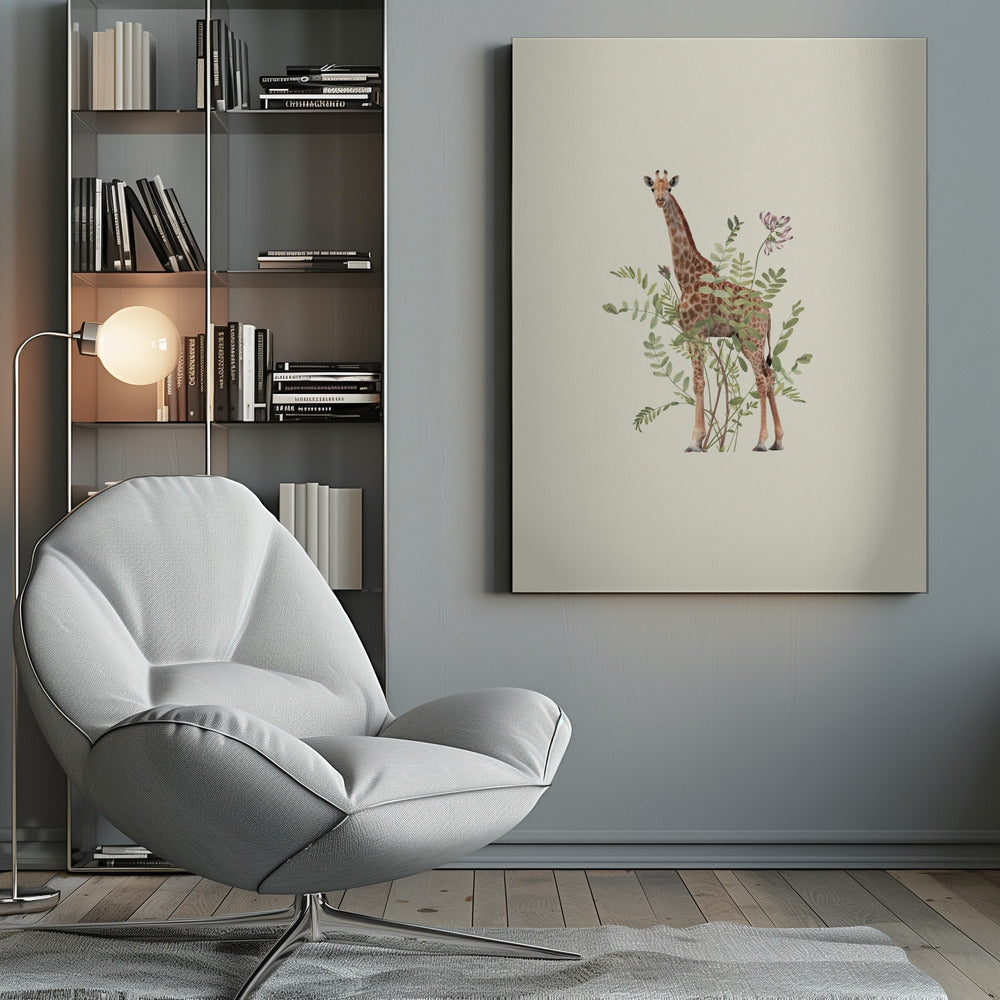 Floral giraffe - Poster / Art Print