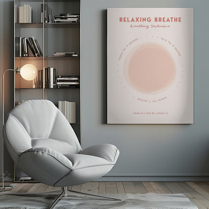 A relaxing art print or poster with calming imagery, possibly featuring breath-related themes or serene landscapes. Artwork