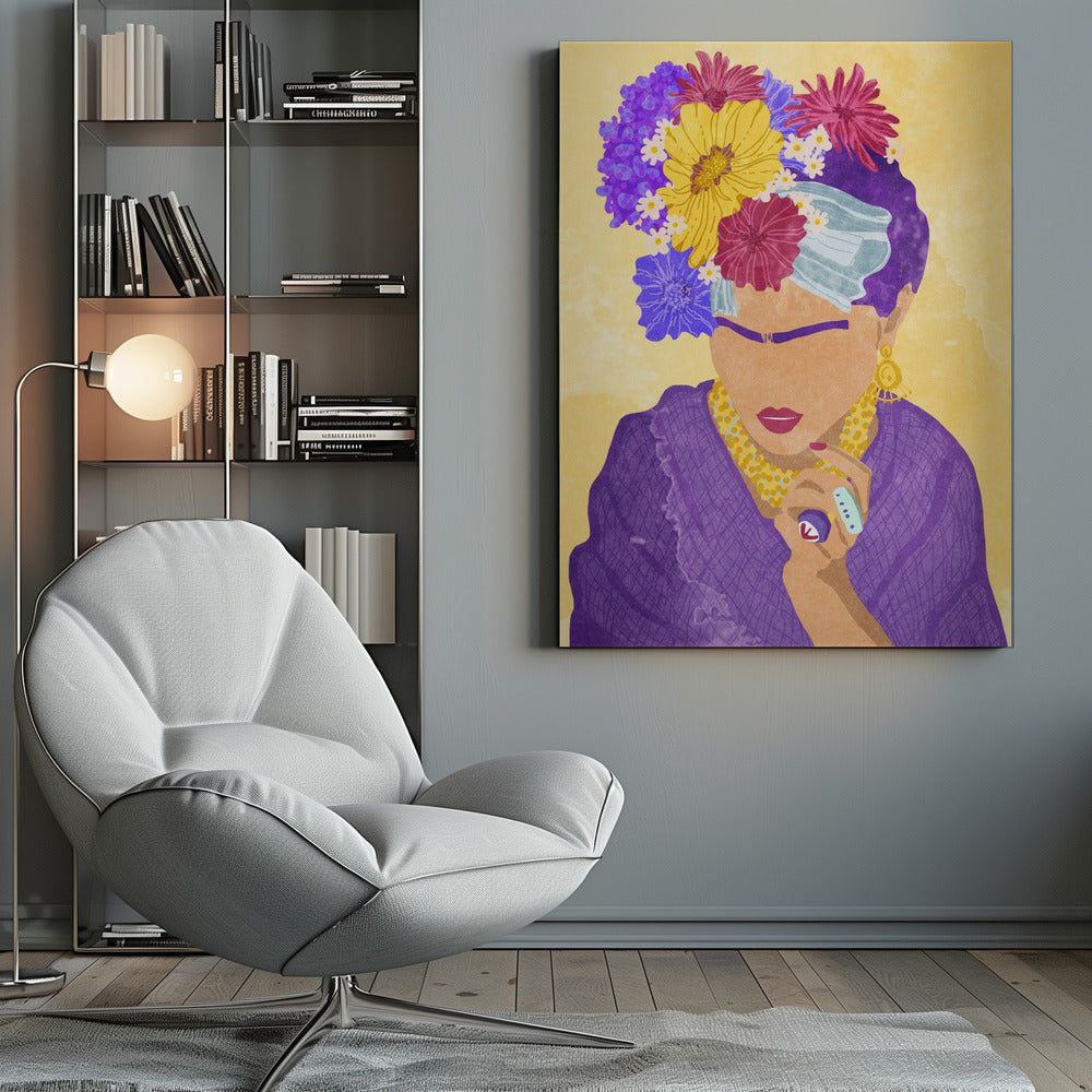 Frida and flowers - Poster / Art Print