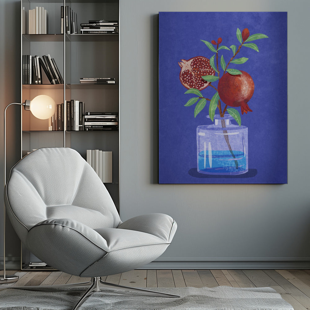 pomegranate in Vase - Poster / Art Print