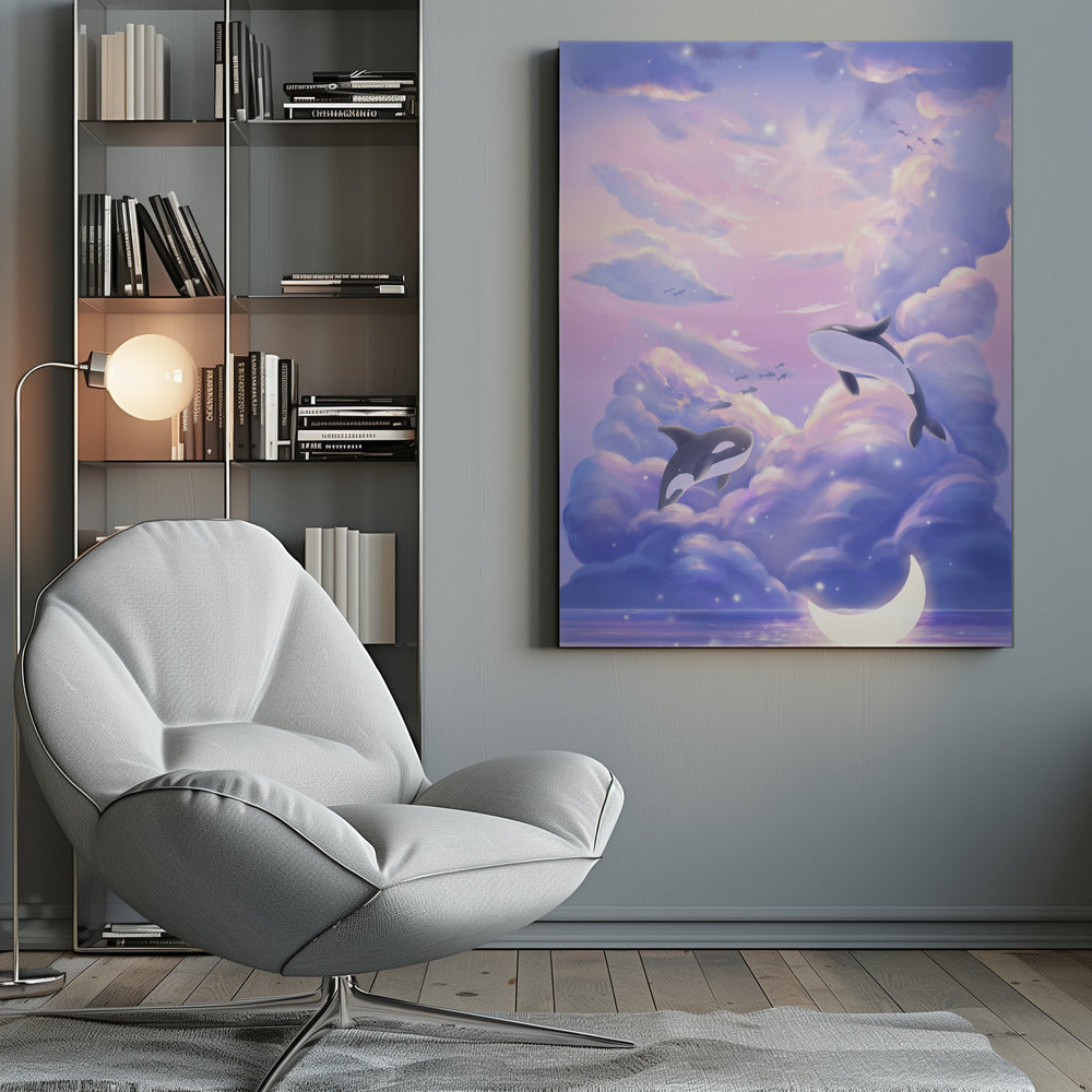 Fantasy Beautiful Whale - Poster / Art Print