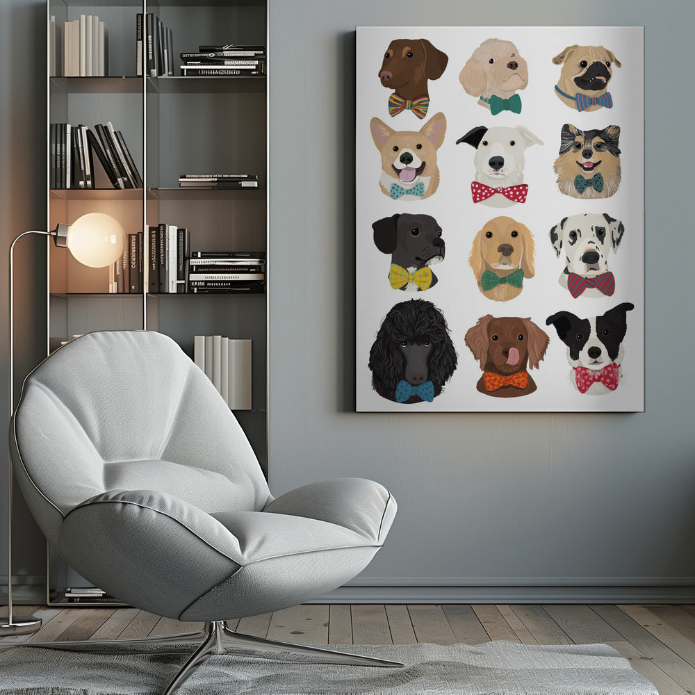 Dog In Bow - Poster / Art Print