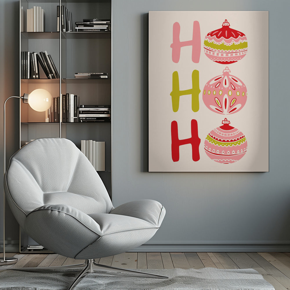 HoHoHo Cheerful little Christmas Illustration - Poster / Art Print