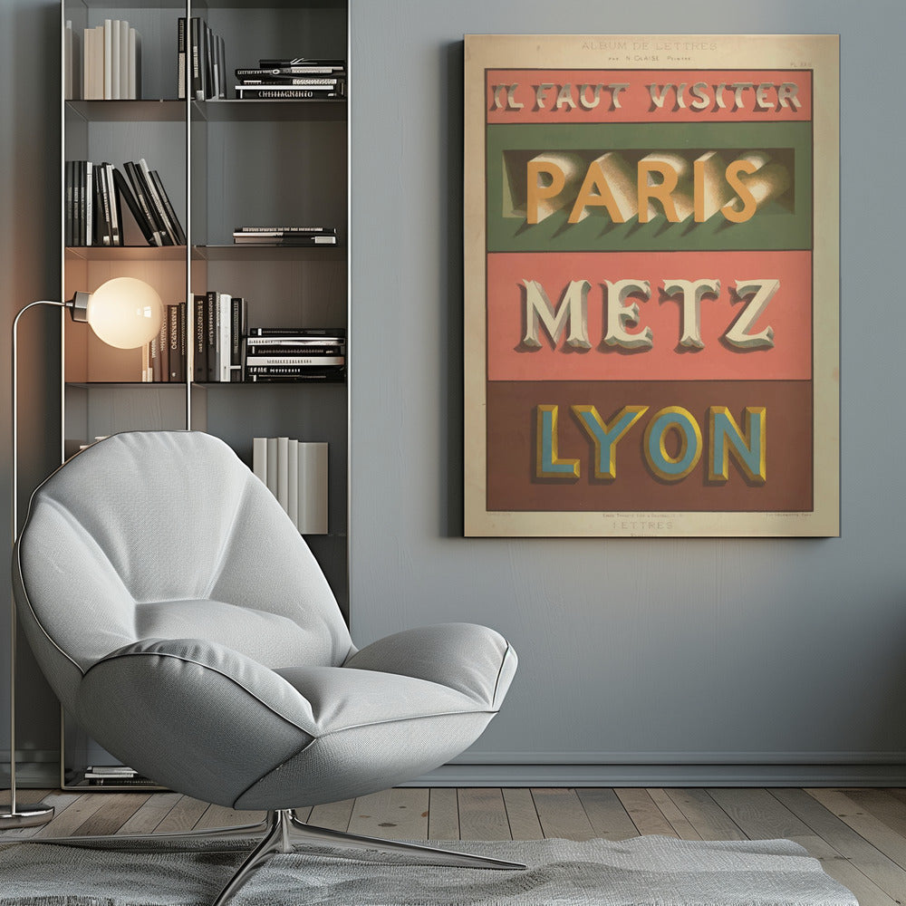 Paris Metz Lyon - Poster / Art Print