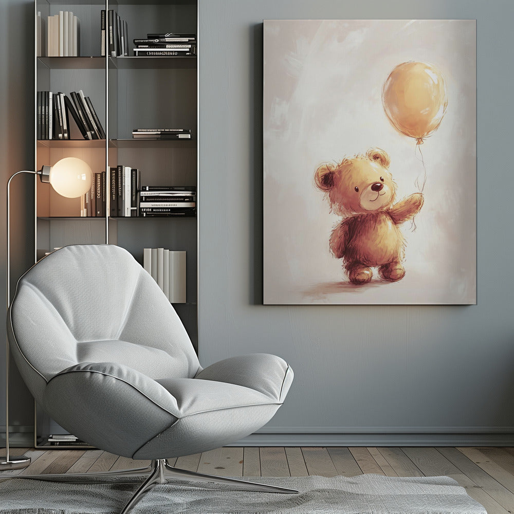 Teddy Bear and Balloon - Poster / Art Print