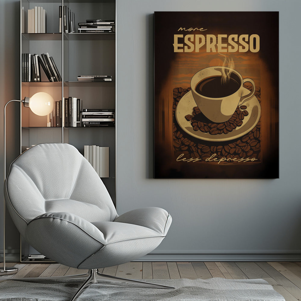 More Espresso   Less Depresso - Poster / Art Print