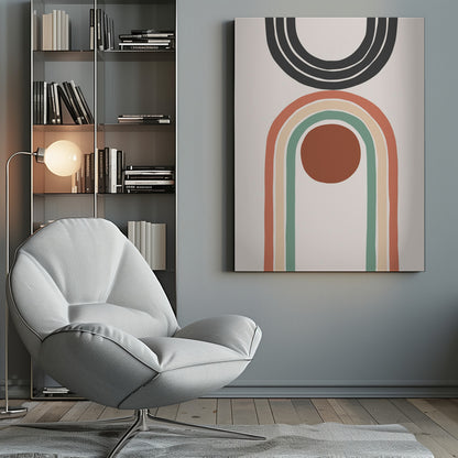 An abstract art print or poster, featuring a blend of colors and shapes creating a non-representational image. Wall Art