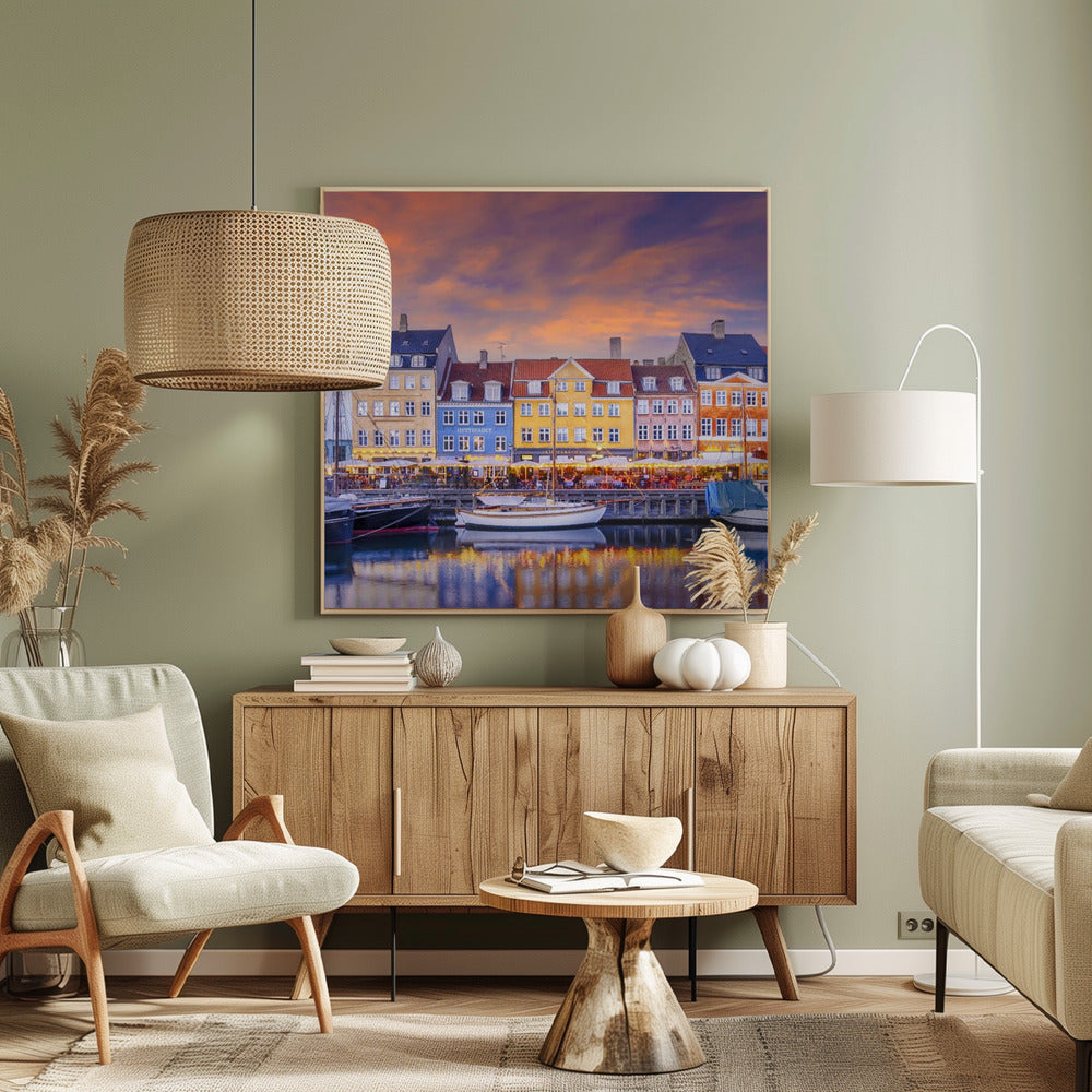 COPENHAGEN Charming Evening Mood at Nyhavn - Poster / Art Print