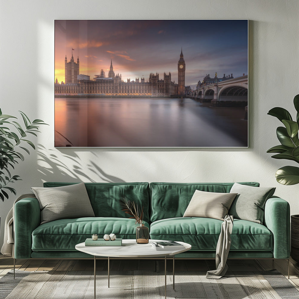 London Palace of Westminster Sunset - Poster / Art Print