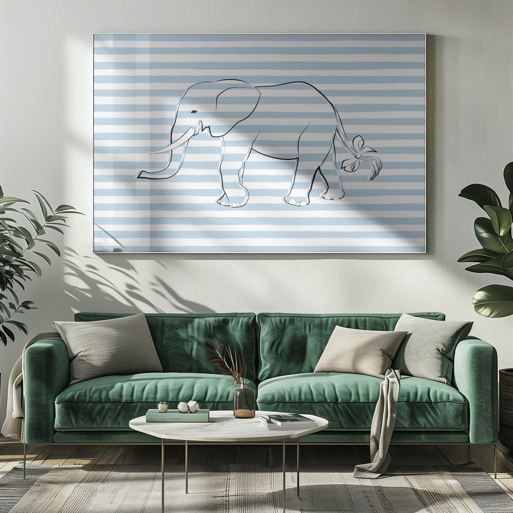 Stripe Elephant - Poster / Art Print