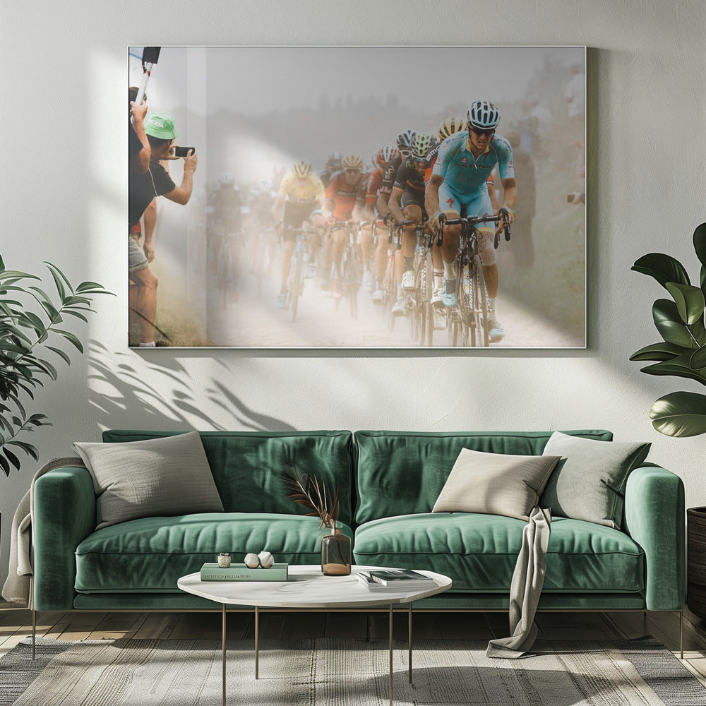 Cycling in the dust - Poster / Art Print