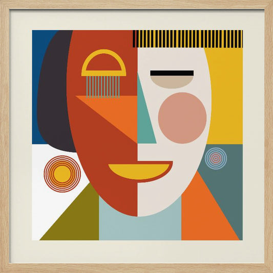 Faces Stripes Minimal Kopie - Poster / Art Print