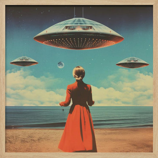 UFO Skies Collage Art - Poster / Art Print