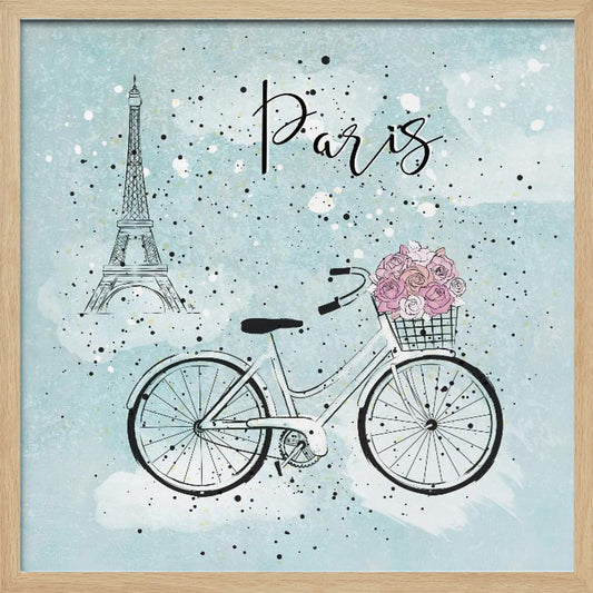 Blue Paris Bike - Poster / Art Print